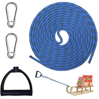 Wasserski-Seil mit Griff, Karabinerschnalle aus Edelstahl, 4 m, Nylon-Schleppseil, Schlittenwagen-Zugseil für Wakeboard, Kneeboard, Snowboard-Ausrüstung