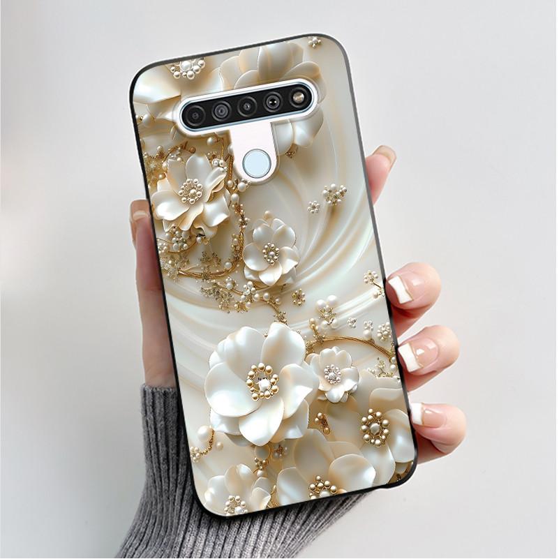 Printing Pattern Case For LG Q61 / LG K61 / LG Q70 Cover Fundas Soft Silicone Black Shell Cute Flower Cartoon Casing Coque Capa