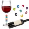 8 bucăți inel de identificare pentru pahar de vin din silicon mini cerc pentru petrecere