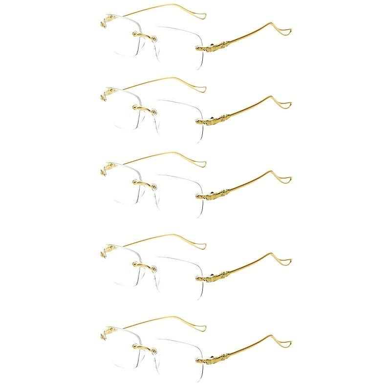 5 Pairs of Replaceable with blue ligth anti radiation Eyeglass Metal frame Suitable for Men and Women reading eyeglass