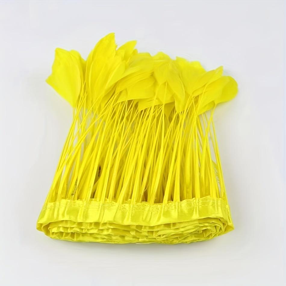 

15-20cm Natural Goose Feather Ribbon Tassel - 2m Craft Trim for Sewing, Party Decor & Holiday Accessories 2 meter жёлтый