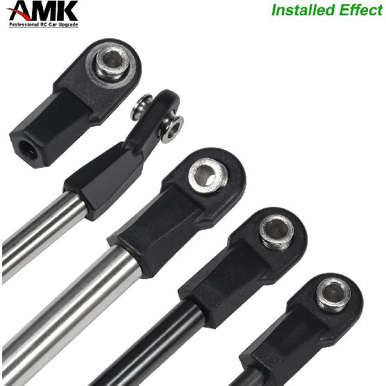 AMK SCX10 M4 RC Link Rod Ends 4mm Tie Rods Joints with 7mm Pivot Ball 1/8 1/10 Crawler Universal Building Kit for TRX6 D90 TF2 CC01 Gen7 Gen8 TRX4