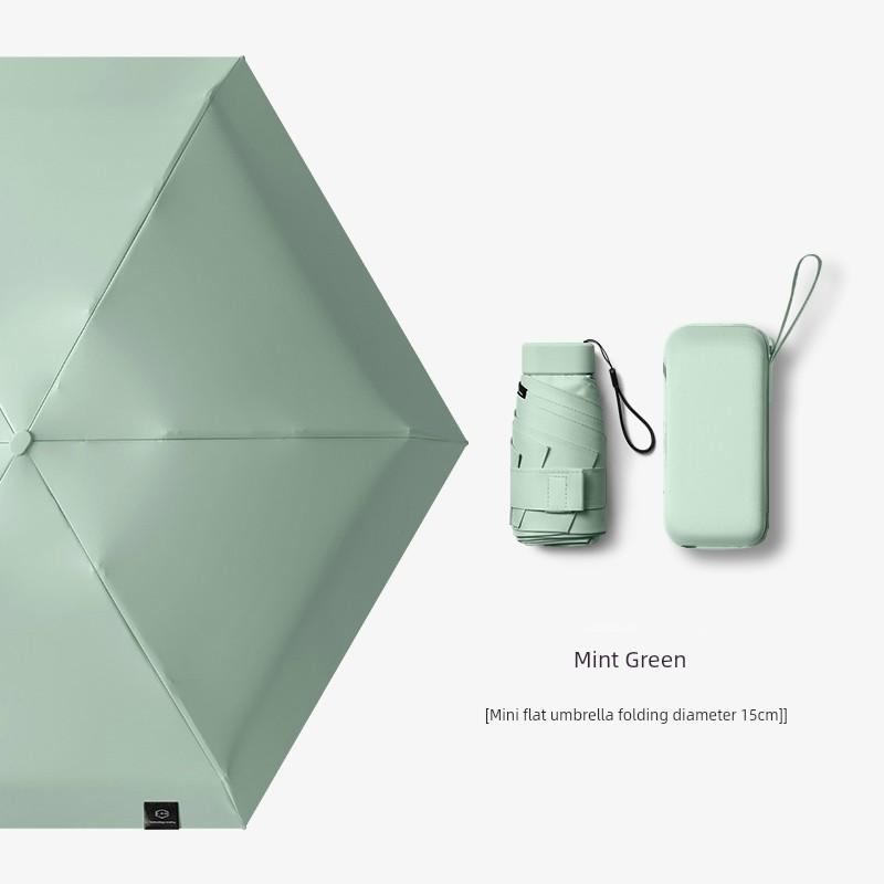 Six-Fold Flat Mini Sun Umbrella Sun Umbrella Capsule Umbrella Sun Protection UV Protection Women's Rain and Rain Dual-Use Small Portable