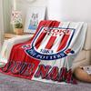 1PC Custom Name Stoke City FC Patterned Flannel Blanket Suitable For All Seasons for Home Decor Warmth and Comfort Gifts Holiday Present
