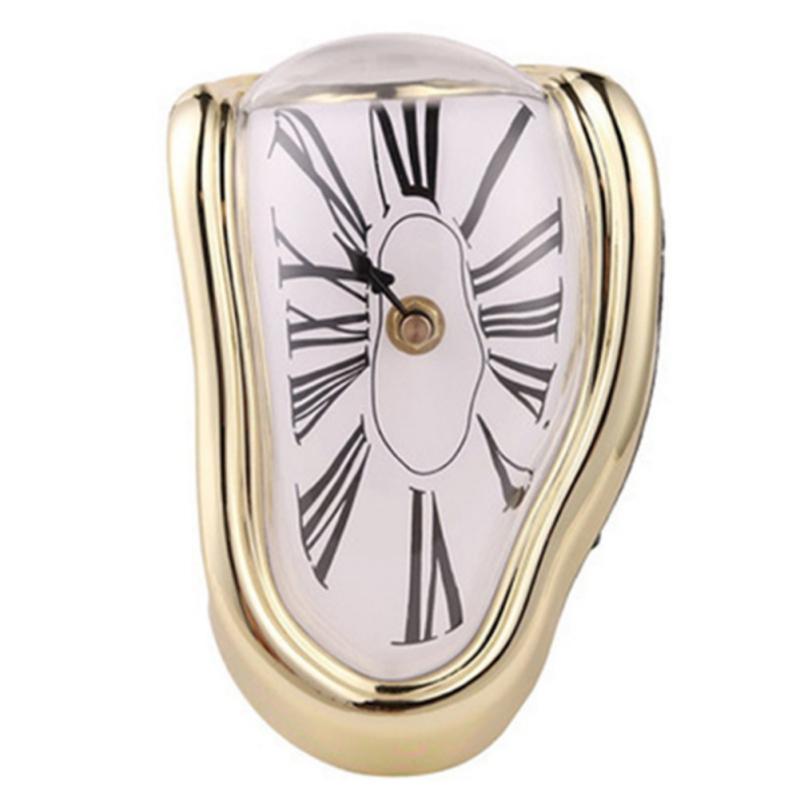 Часы Melting Clock, настольные часы Melting Time Flow, витые, золотые (без батареи)