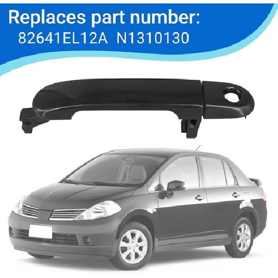 Door Handle with Keyhole Fits for 2007-2011 Versa 2007-2012 Tiida Black
