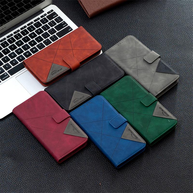 Mi11Lite Geometric Phone Protect Case on For Xiaomi 11 Lite 5G NE Leather Wallet Case for Xiaomi Mi 11 Lite Magnetic Cover Funda