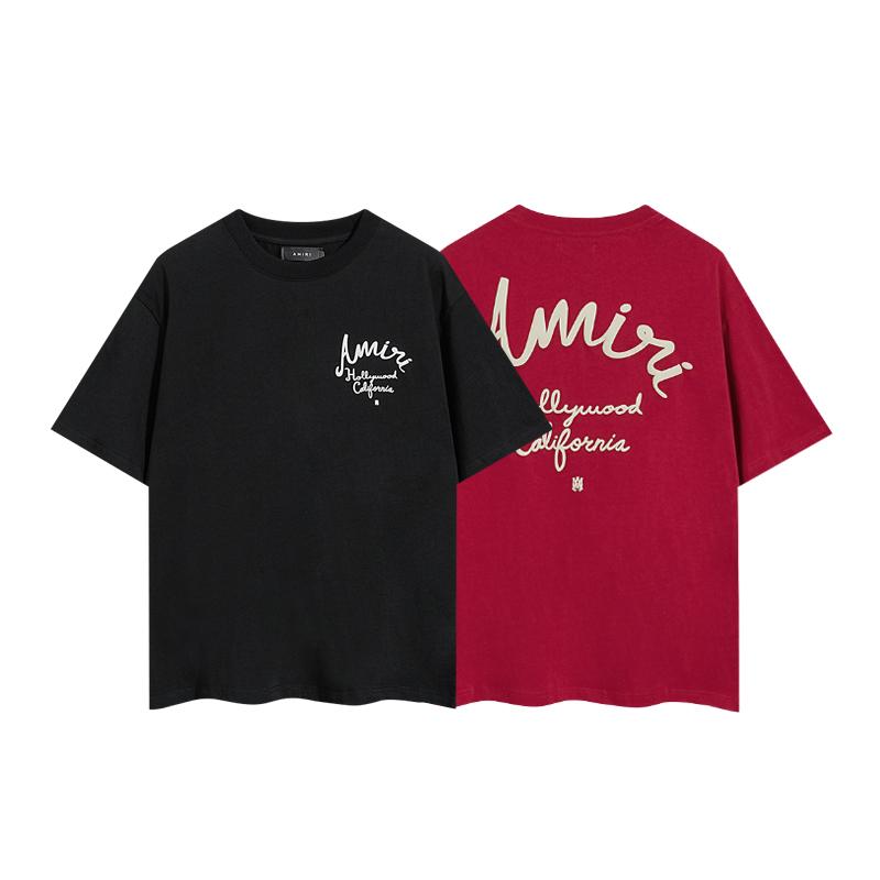 

2066 Amiri 2025 Summer New Men s and Women s Loose High Quality Cotton Plus Size T-shirt Couple T-Shirt XL