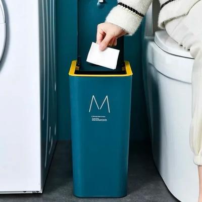 Mülleimer Plastikmülleimer Rechteckiger Nordischer Mülleimer mit Deckel Abfallbehälter Badezimmer