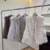 Winter new Finnish imported fox hair noble and thin V-neck encrypted car strip scarf fur vest women's coat