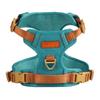 Adjustable Dog Harness Vest With Reflective Stripes PU Leather Trim Small To Large Breeds
