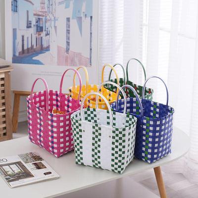 Handmade PVC Woven Bag: Versatile Home, Vegetable, Bath, and Beach Basket