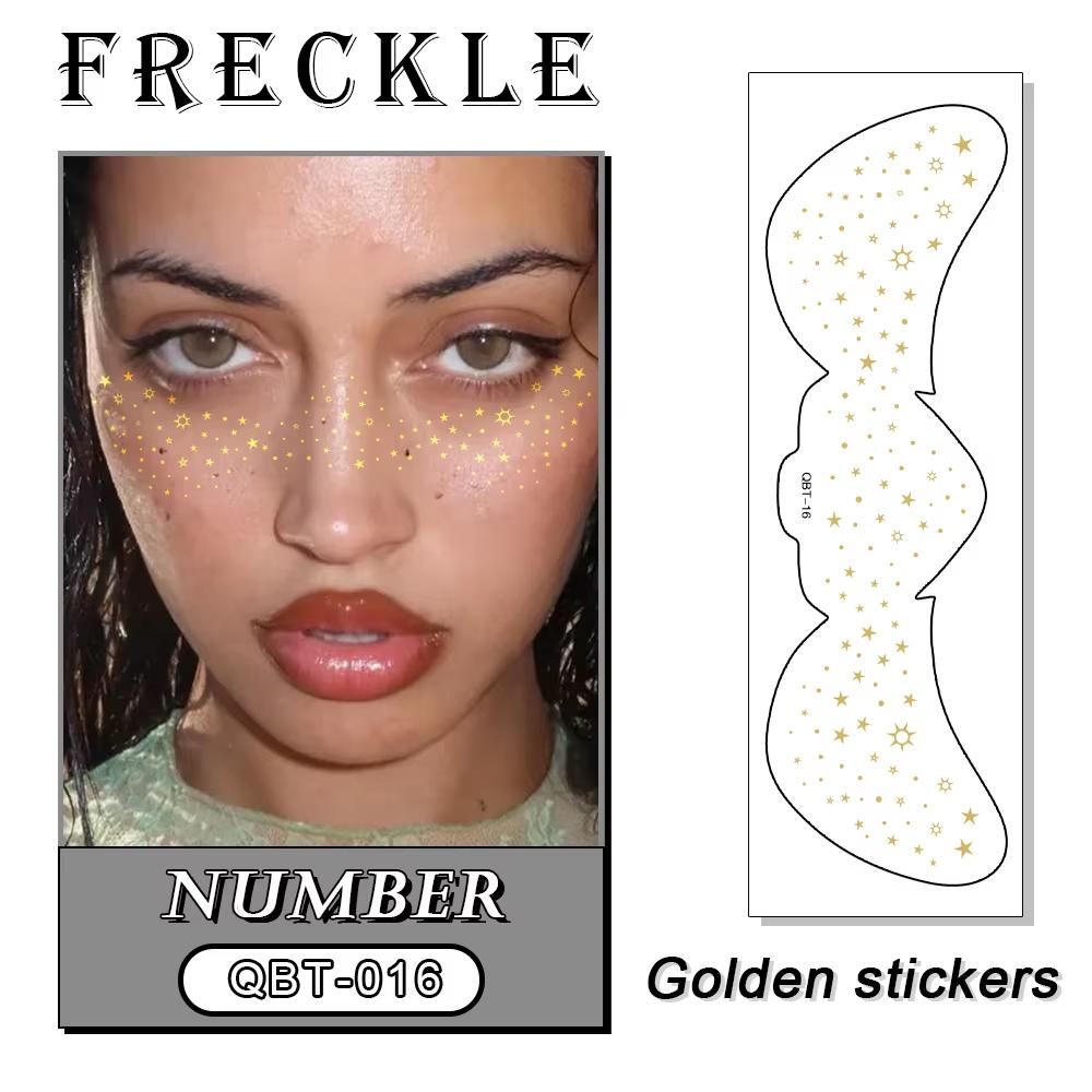 Custom Freckles Face Makeup Patches Sticker Temporary Tattoo Glitter Silver Freckles Face Tattoo