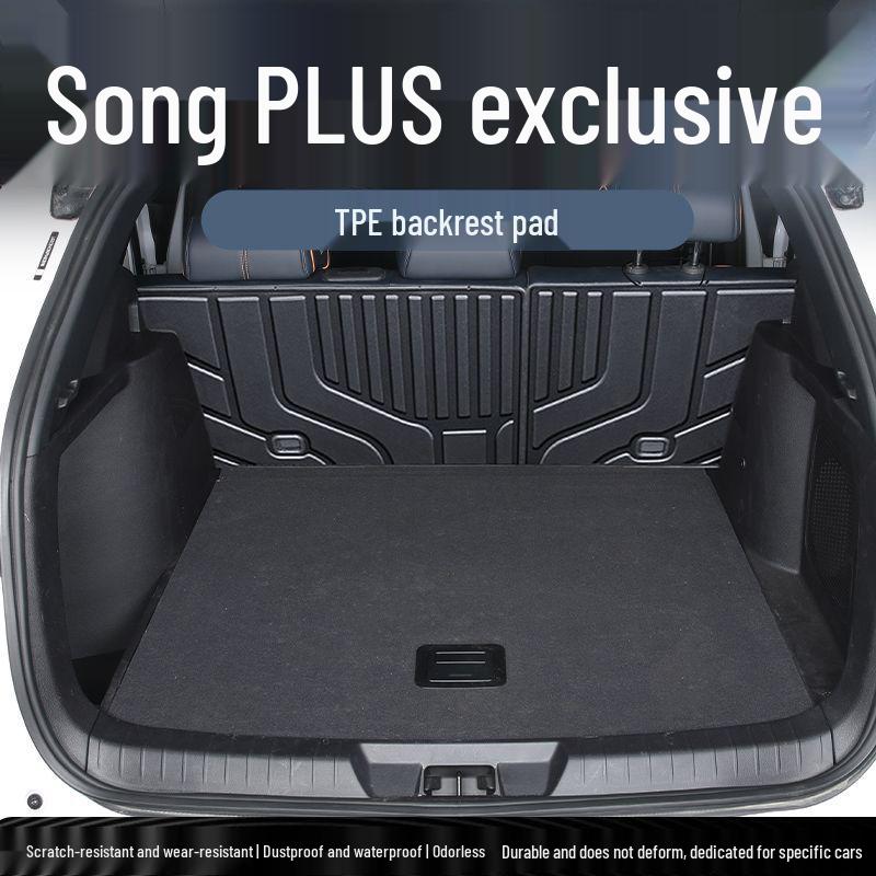 25 BYD Song Plus TPE Trunk Mat Set: Integrated, Foldable, Full Backrest.