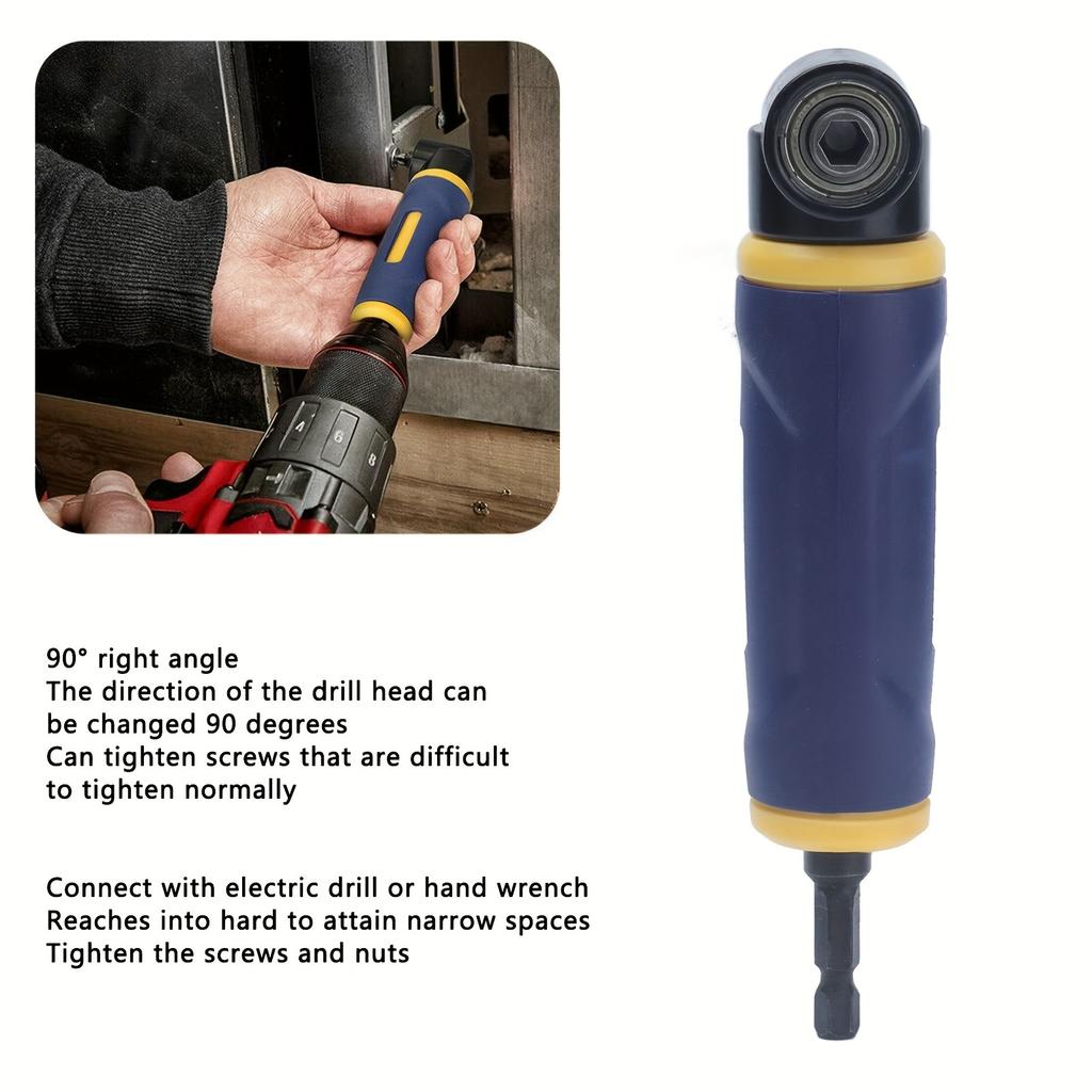 Right Angle Drill Adaptor 90 Degree Yellow Blue Drills Attachment Extension Driver 