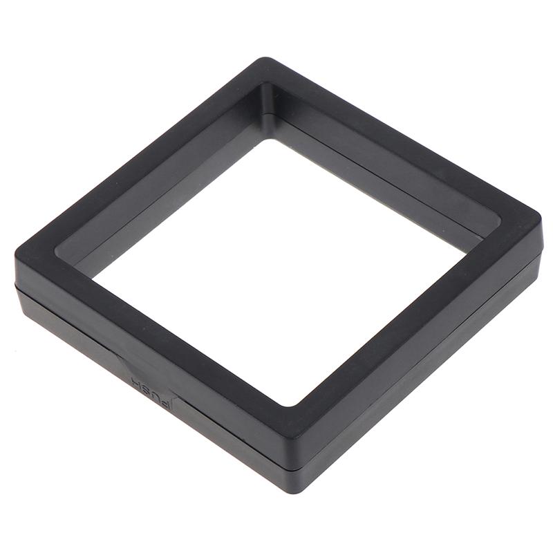 90*90Mm Nero 3D Fluttuante Gioielli Moneta Espositore Cornice Supporto Scatola Custodia Con Supporto