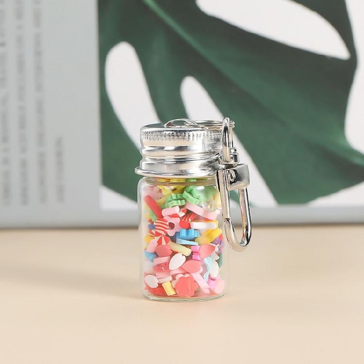 5 Pièces Porte-clés Bouteille en Verre Miniature Artistique Décoration Suspendue pour Sac à Dos Porte-clés Pour Cacher des Notes Secrètes et des Décorations