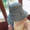 Hat Style Versatile Cherry Embroidery Womens Sunshade Hatscaps Fishermans