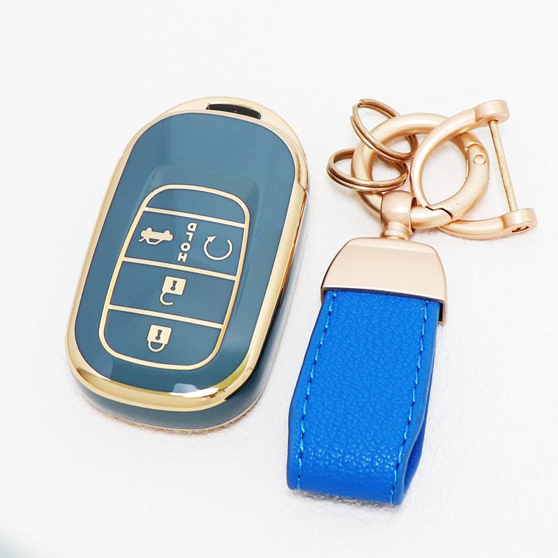 4/5 Buttons Tpu Auto Keyless For Honda Hr-V Cr-V Pilot Accord Civic Sport Si Ex Ex-L Car Key Case Cover Keychain Protector