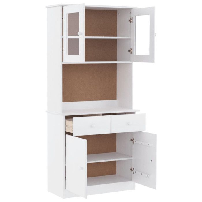 VidaXL Buffet ALTA blanc 77x35x165 cm bois massif de pin 3187774