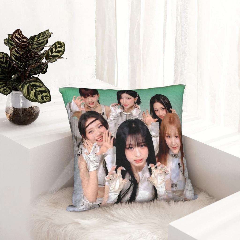 Kpop Style Babymonsters Group Pillowcase Printing Polyester Cushion Cover Decoration Throw Pillow Case Cover Home Square 40*40Cm