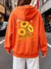 Full Of Sunflower Prints Hoodie Women Winter Loose Pocket Pullovers Casual Jogging Sweatshirt Sporty Fleece Warm Womans Clothes