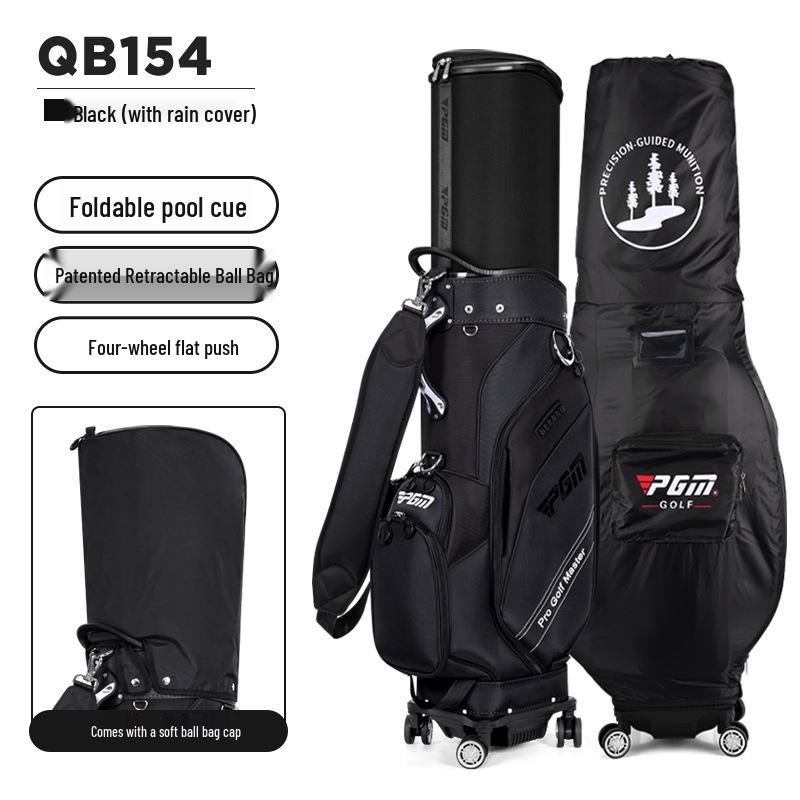 PGM Telescopic Hard Shell Golf Bag with Four-Wheel Push and Inverted Club Storage for Men and Women, Airline Check-in Ready.