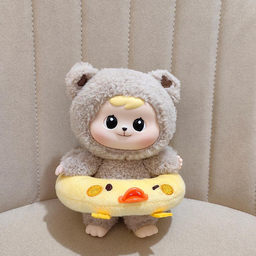 17cm Mini Plush Doll's Clothes Outfit Accessories For 15-17CM Labubu Swimming Ring Accessories Gift