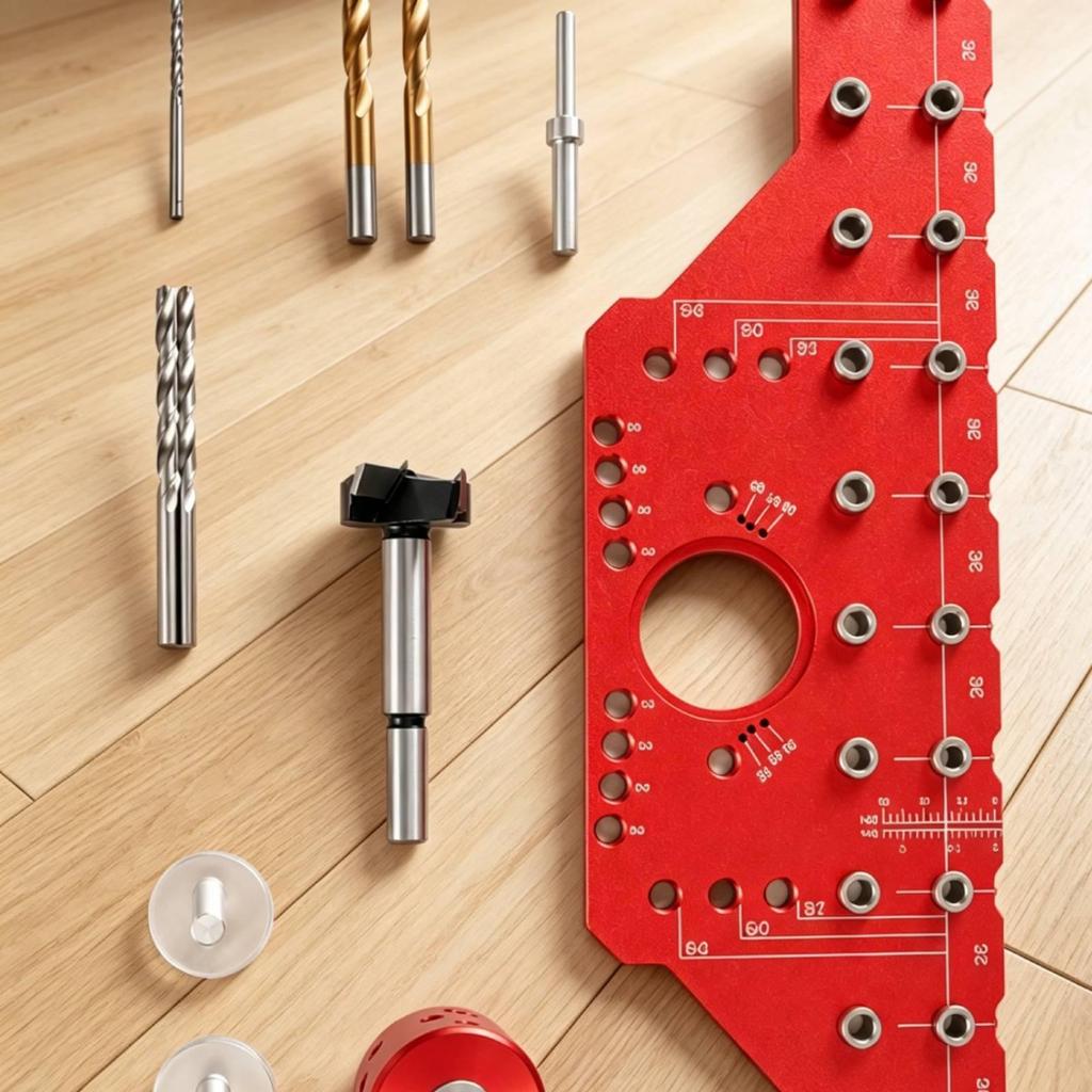 Guide with Aluminum Alloy Hinge Flat Boring Jig for Woodworkers, Carpentry, Furniture
