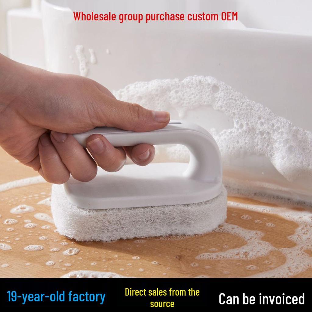 Tengji Handheld Fiber Brush for Tile and Glass Cleaning - Powerful Stain Removal for Bathrooms