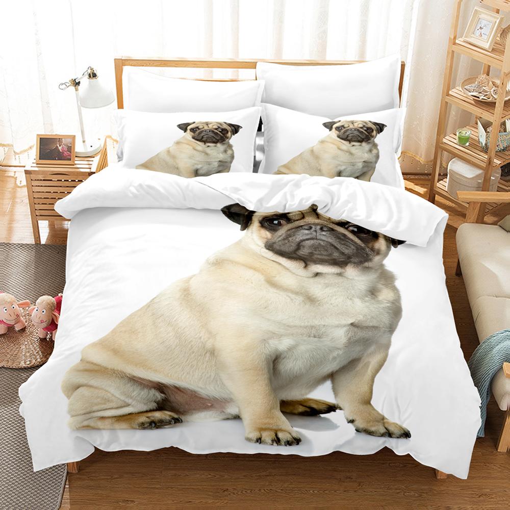 Cute Dog Bedding Set Single Twin Full Queen King Size Pet Dog Bed Set Aldult Kid Bedroom Duvetcover Sets 3D Print 030