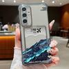 Card Bag Wallet Case For Samsung Galaxy A56 A55 A15 A16 A35 S25 S24 S22 S21 Ultra S23 S24 FE Snow Mountain Print TPU Phone Cover