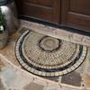 Entrance Door Mat Dust Sand Proof Floor Mats Outdoor Patio Doormat Plant Flower Home Decoration Rug Semi-Circular Carpet