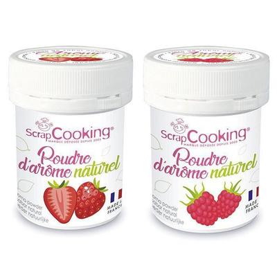 Natural Food Flavorings In Powder - Strawberry and Raspberry - 2 X 15 G