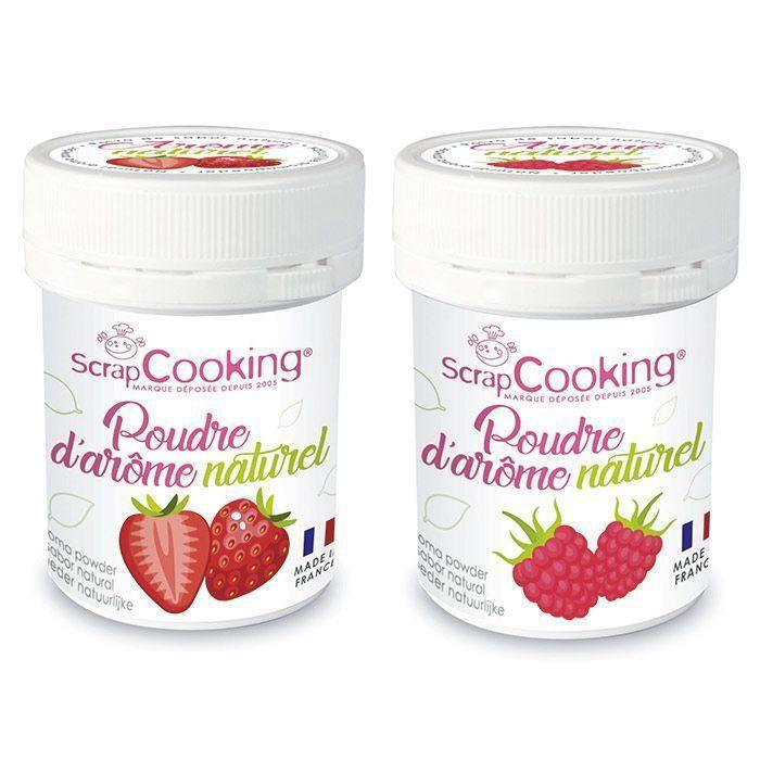 Arômes alimentaires naturels en poudre - fraise et framboise - 2 x 15 g