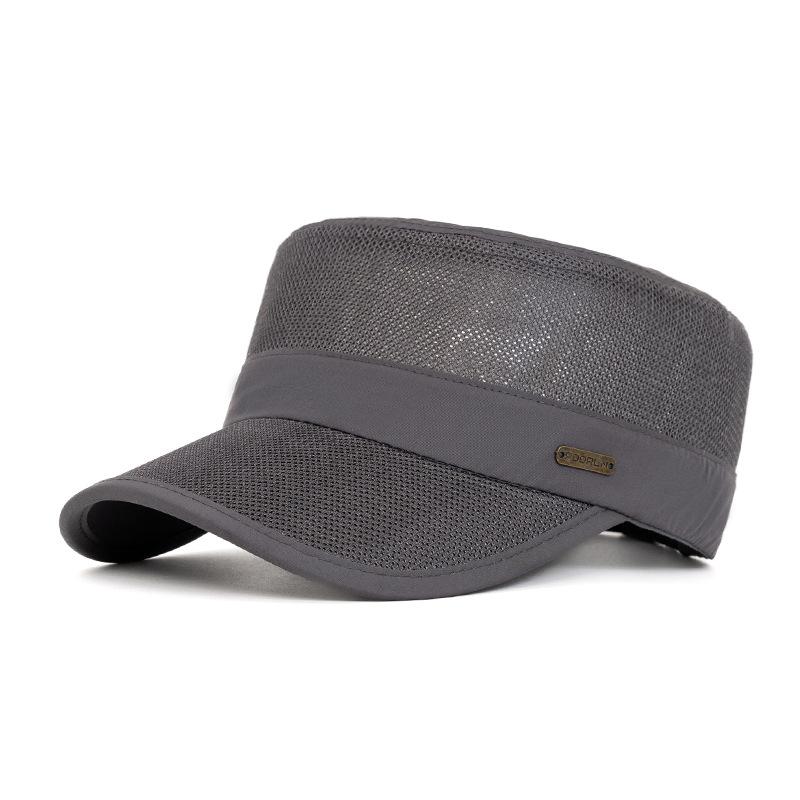 Summer Breathable Mesh Flat Hat Men's Golf Sports Sun Hat Quick-Drying Cap