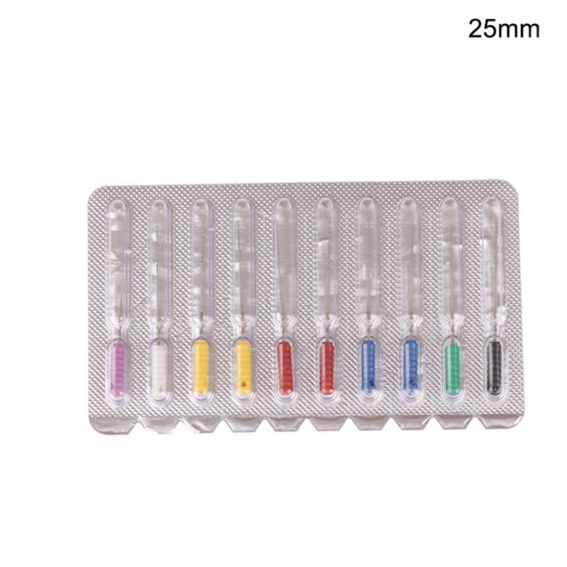 10Pcs Dental Nerve Barbed Broaches Endodontic Instruments Root Canal 21/25Mm Cleaning Hand Use Files Handle Dentistry Tools