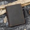 Men's Retro Genuine Leather Wallet Crazy Horse Leather Vertical Multi Card Position Head Layer Leather Casual Wallet Short