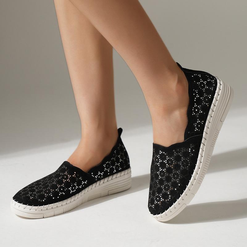 

Large size new one-pedal fisherman shoes women s hollow breathable comfortable casual shoes shallow mouth single shoes 36 чёрный