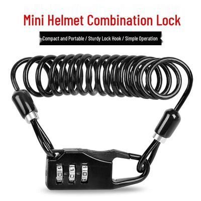 Portable Steel Wire Combination Lock for Helmets and E-Bikes