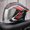 Smart LED Tail Light Motorcycle Helmet 3/4 Open Face ABS Full Protection Universal Fit Men Women