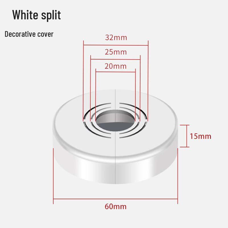 Dekorativní kryt sprchové hlavice děleného typu bez vrásek se zadním košíkem