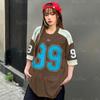 Women's T-shirt Short Sleeve Number Printed Retro Sports Jersey Crew Neck Top 3D Printed Street Popular Clothes