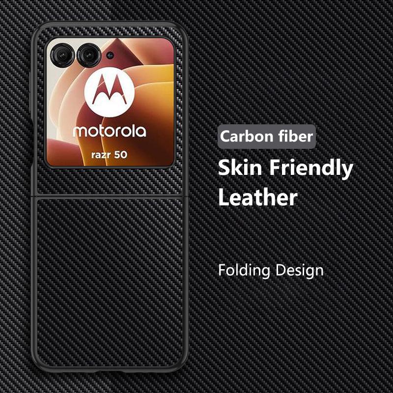 Schlichte Lederhülle für Motorola Razr 50 Ultra Matte Bumper Ultradünne stoßfeste Hartschalen-Telefonabdeckung für Moto Razr50Ultra Kameraschutzschale