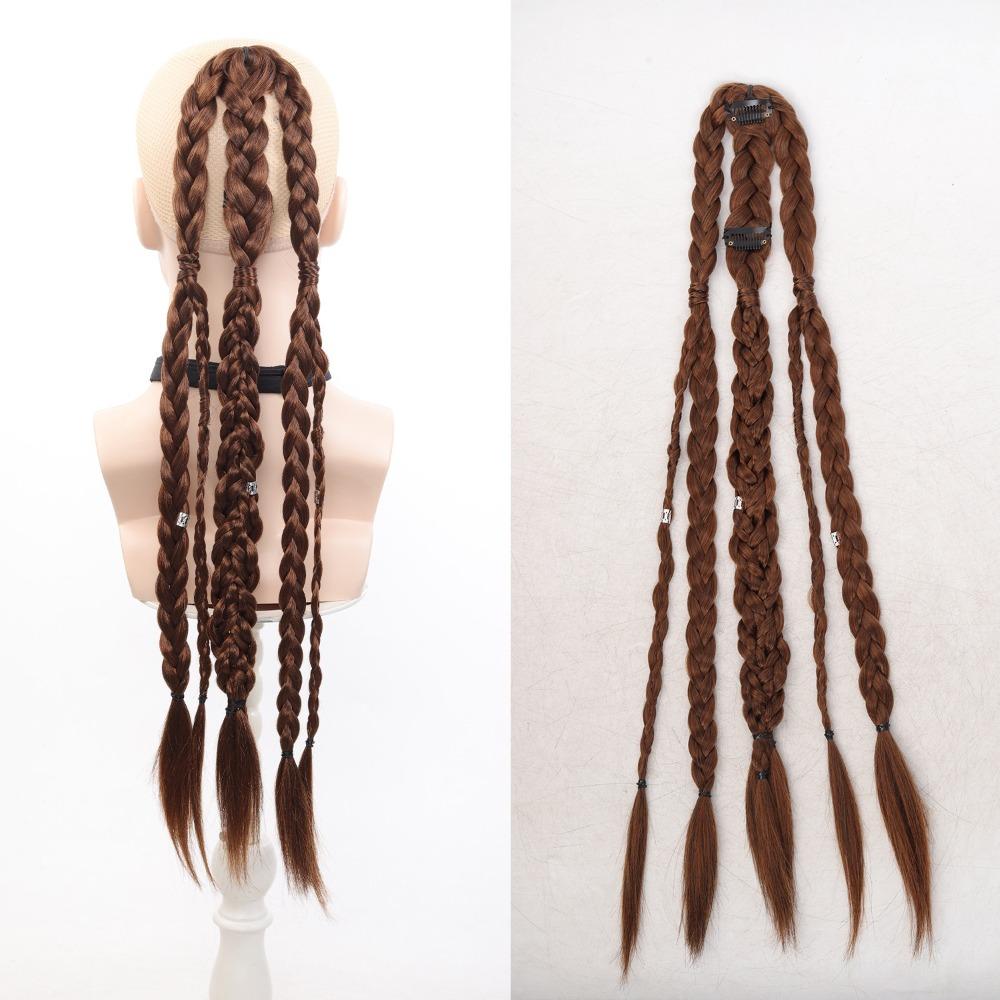 Long Viking Hair Extensions Clip In Handcrafted Braids Pony Tails  Renaissance Warrior Accessories