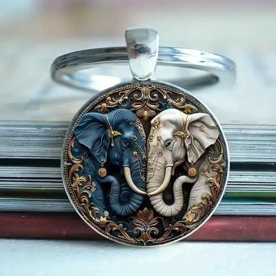 Fashion Alloy Keychain Pendant Round Metal Key Ring