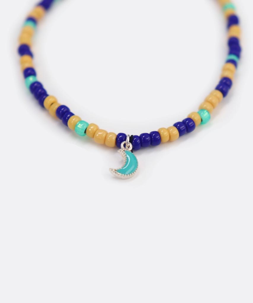 Bonbeau Silver Epoxy Moon Charm Beads Bracelet Silver Epoxy Moon Charm Color Mix Beads Bracelet
