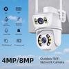 8MP 4K PTZ Wifi IP Camera Dual Lens Security Protection Ai Human Monitor Outdoor Waterproof Night CCTV Video Surveillance Camera