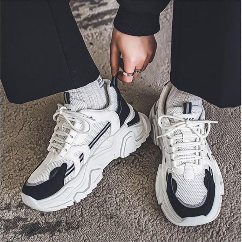 Herrenmode dicke Sohle Sportschuhe atmungsaktive Laufschuhe