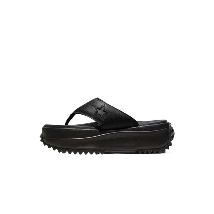 Converse Run Star Thick Sole Solid Color Round Toe Rubber Sole Flip Flops Unisex Footwear A20650C 41 black